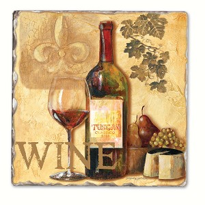 Picture of Counter Art CART11735 Tasting Notes Single Tumbled Tile Coasters