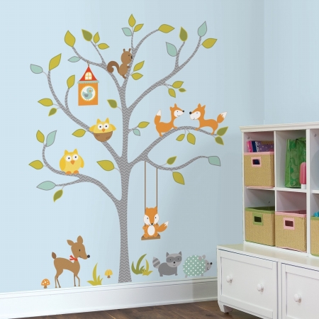 Picture of Woodland Fox & Friends Tree Peel and Stick Wall Decals