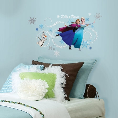 Picture of Frozen Custom Headboard Featuring Elsa&#44; Anna & Olaf Peel and Stick Giant Wall Decals