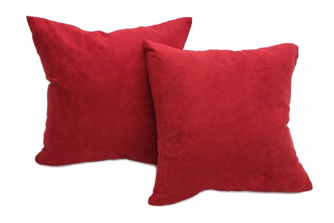 Picture of Living Health Products MS-18x2-RE Microsuede Deco Pillow -Red  18x18 Feather and Down Filled Pillows