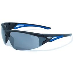 Leverage Safety Glasses with Flash Mirror Lenses and Blue Frame