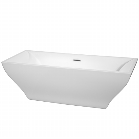 Picture of 71&apos;&apos; Soaking Bathtub in White with Polished Chrome Trim