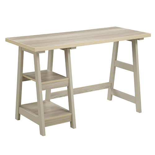 Picture of Trestle Desk With Weathered White Finish