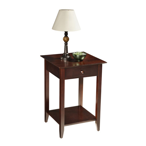 Picture of American Heritage End Table with Drawer and Shelf With Espresso Finish