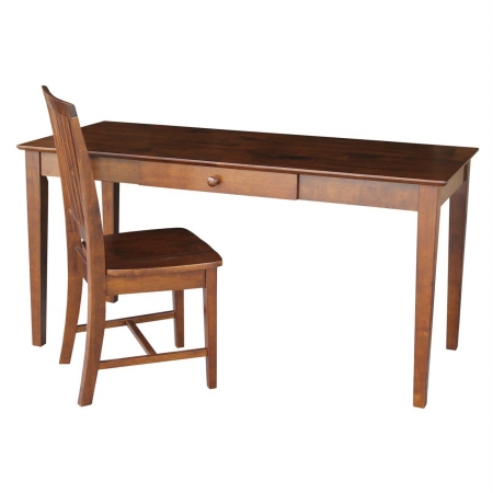 Picture of International Concepts K-581-42-10 Desk with drawer - larger size and chair Espresso