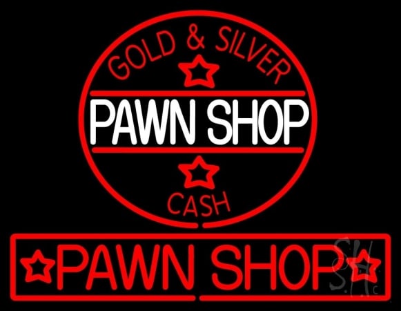 Everything Neon N105-2459 Gold And Silver Pawn Shop LED Neon Sign 15 x 19 - inches -  The Sign Store