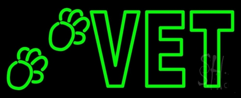 Double Stroke Vet Clear Backing Neon Sign 13'' Tall x 32'' Wide