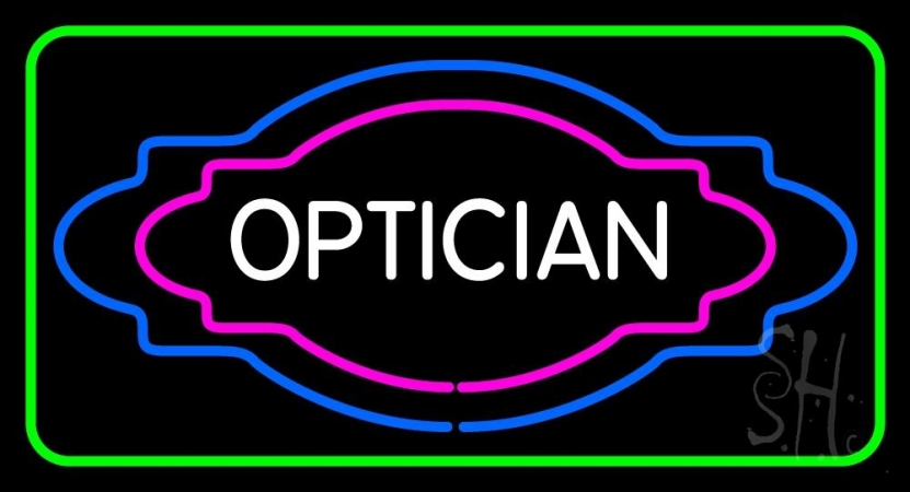Optician Clear Backing Neon Sign 20'' Tall x 37'' Wide