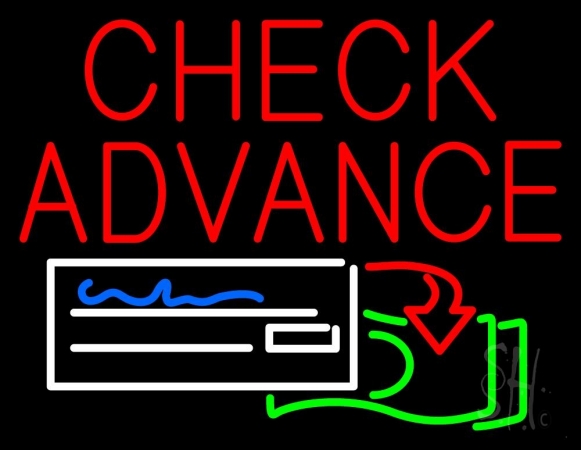 Red Check Advance With Logo Clear Backing Neon Sign 24'' Tall x 31'' Wide