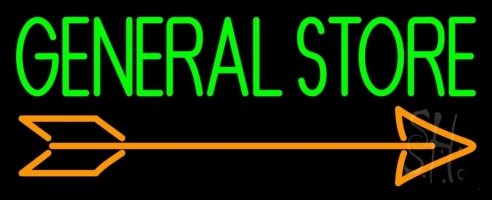 General Store With Arrow Clear Backing Neon Sign 13'' Tall x 32'' Wide