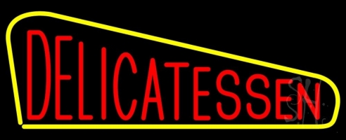 Red Delicatessen Clear Backing Neon Sign 13'' Tall x 32'' Wide