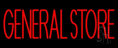 Red General Store Clear Backing Neon Sign 13'' Tall x 32'' Wide