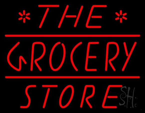 The Grocery Store Clear Backing Neon Sign 24'' Tall x 31'' Wide