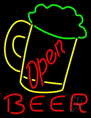 Everything Neon N105-2527 Beer Mug Open Beer LED Neon Sign 19 x 15 - inches -  The Sign Store
