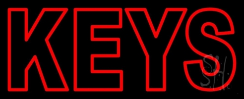 Everything Neon N105-2692 Double Stroke Keys LED Neon Sign 10 x 24 - inches