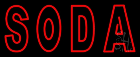 Red Soda Clear Backing Neon Sign 13'' Tall x 32'' Wide