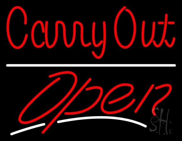 Everything Neon N105-2534 Carry Out Open LED Neon Sign 15 x 19 - inches