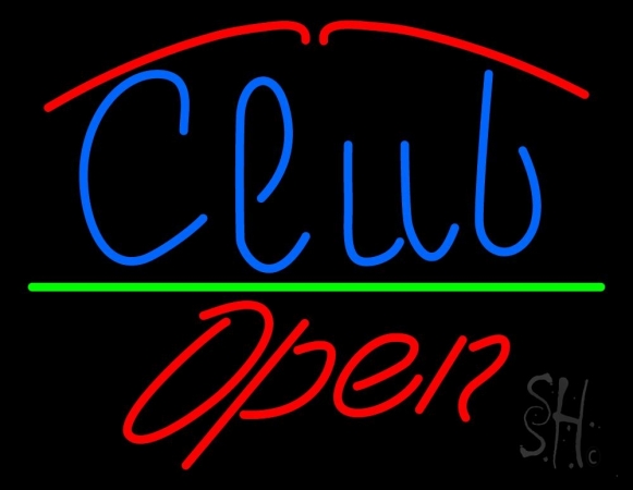 Club Script Open Clear Backing Neon Sign 24'' Tall x 31'' Wide