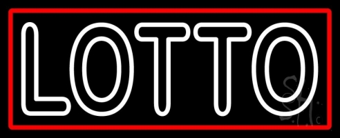 Double Stroke Lotto Clear Backing Neon Sign 13'' Tall x 32'' Wide