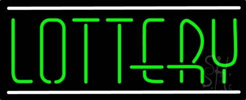 Green Lottery Clear Backing Neon Sign 13'' Tall x 32'' Wide