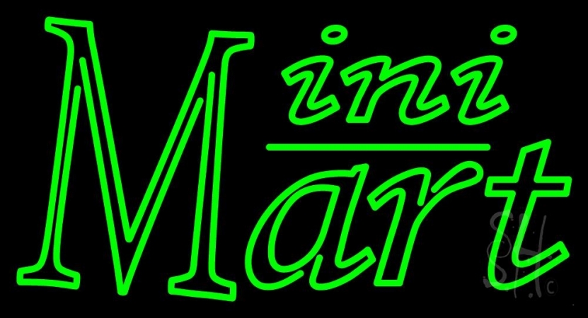 Everything Neon N105-2555 Green Mini Mart LED Neon Sign 13 x 24 - inches