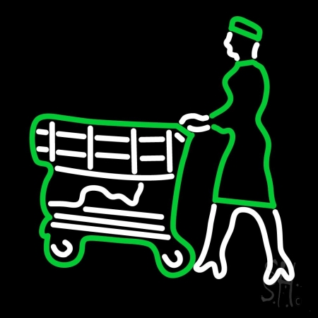 Grocery Logo Clear Backing Neon Sign 24'' Tall x 24'' Wide