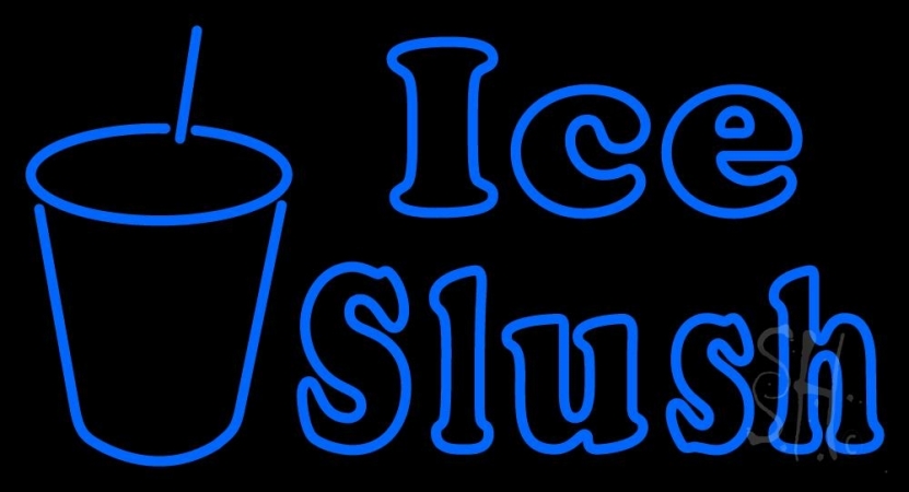 Ice Slush Logo Clear Backing Neon Sign 20'' Tall x 37'' Wide