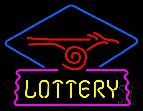Lottery Logo Clear Backing Neon Sign 24'' Tall x 31'' Wide