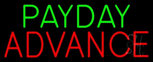 Payday Advance Clear Backing Neon Sign 13'' Tall x 32'' Wide