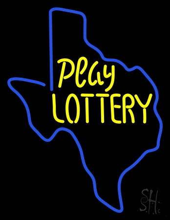 Play Lottery Clear Backing Neon Sign 31'' Tall x 24'' Wide