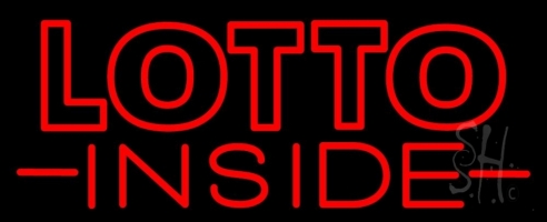 Red Lotto Inside Clear Backing Neon Sign 13'' Tall x 32'' Wide
