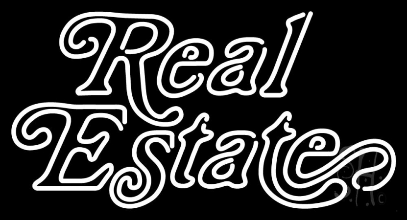 Everything Neon N105-2594 Cursive Real Estate LED Neon Sign 13 x 24 - inches