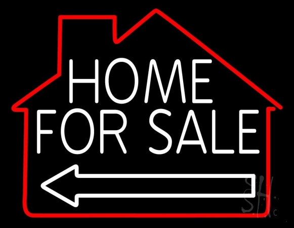 Home For Sale Clear Backing Neon Sign 24'' Tall x 31'' Wide