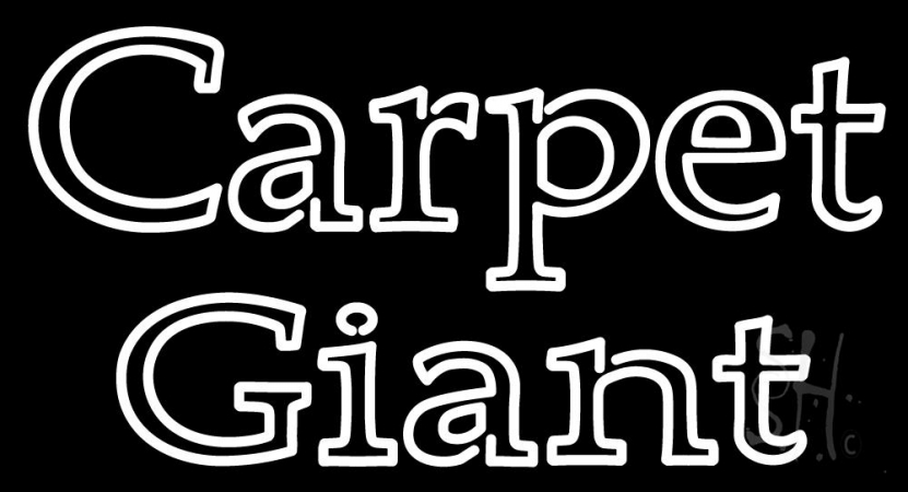 Carpet Giant Clear Backing Neon Sign 20'' Tall x 37'' Wide