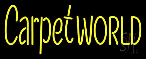 Carpet World Clear Backing Neon Sign 13'' Tall x 32'' Wide
