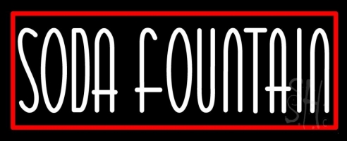 Horizontal Soda Fountain Clear Backing Neon Sign 13'' Tall x 32'' Wide