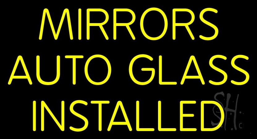 Mirror Auto Glass Installed Clear Backing Neon Sign 20'' Tall x 37'' Wide