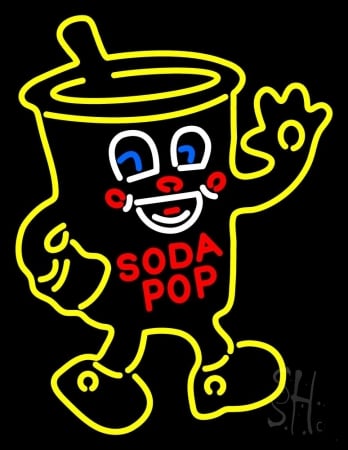 Red Soda Pop Clear Backing Neon Sign 31'' Tall x 24'' Wide