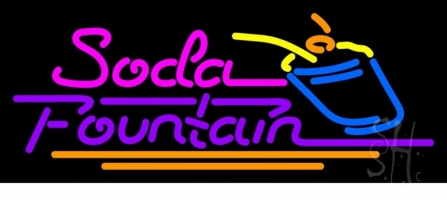 Soda Fountain Clear Backing Neon Sign 31'' Tall x 27'' Wide