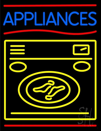 Everything Neon N105-2676 Appliances With Washing Machine Logo 1 LED Neon Sign 19 x 15 - inches