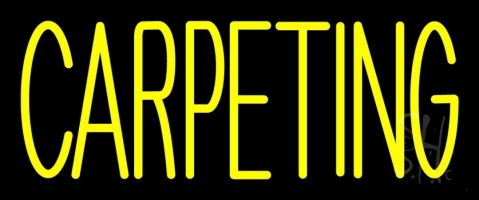 Yellow Carpeting Clear Backing Neon Sign 10'' Tall x 24'' Wide