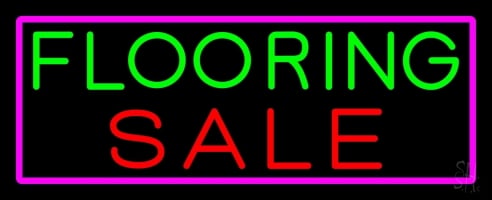 Flooring Sale Clear Backing Neon Sign 13'' Tall x 32'' Wide