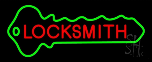 Everything Neon  Locksmith With Lock Logo LED Neon Sign 10 x 24 - inches