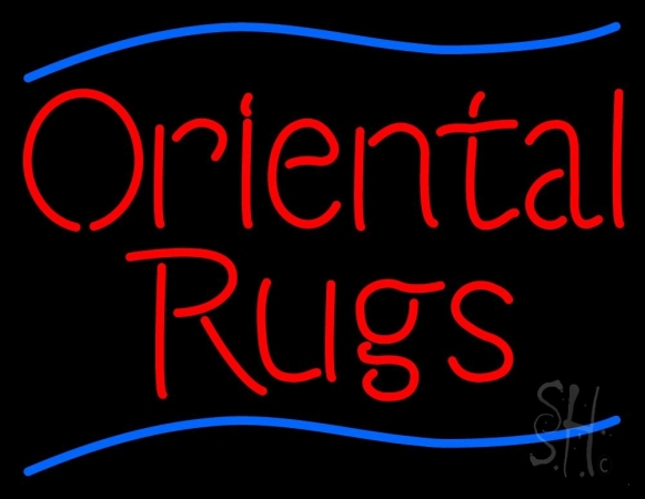 Oriental Rugs Clear Backing Neon Sign 24'' Tall x 31'' Wide