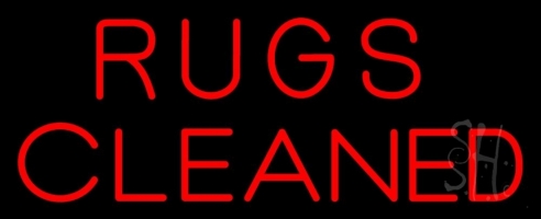 Rugs Cleaned Clear Backing Neon Sign 13'' Tall x 32'' Wide