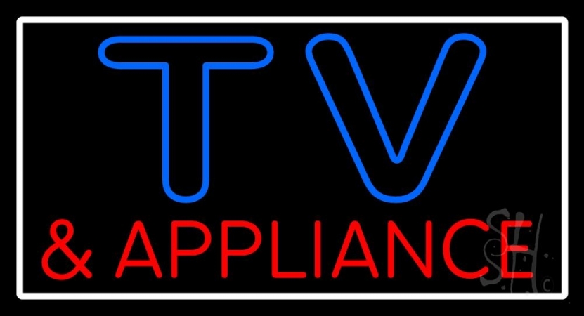 Picture of Tv And Appliance 1 Clear Backing Neon Sign 20&apos;&apos; Tall x 37&apos;&apos; Wide