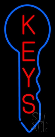 Everything Neon N105-2739 Vertical Keys Logo LED Neon Sign 24 x 10 - inches