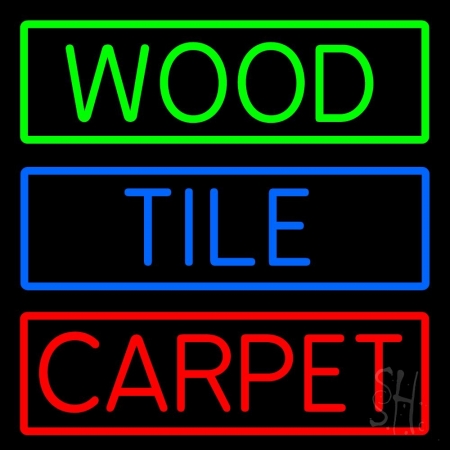 Wood Tile Carpet Clear Backing Neon Sign 24'' Tall x 24'' Wide