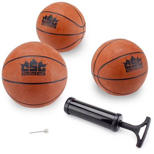 Picture of Brybelly SBAS-102 Set of 3 5-Inch Mini Basketballs w/Needle- Inflation Pump