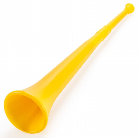 Picture of Brybelly MNSM-004 Yellow 26in Plastic Vuvuzela Stadium Horn&#44; Collapses to 14in